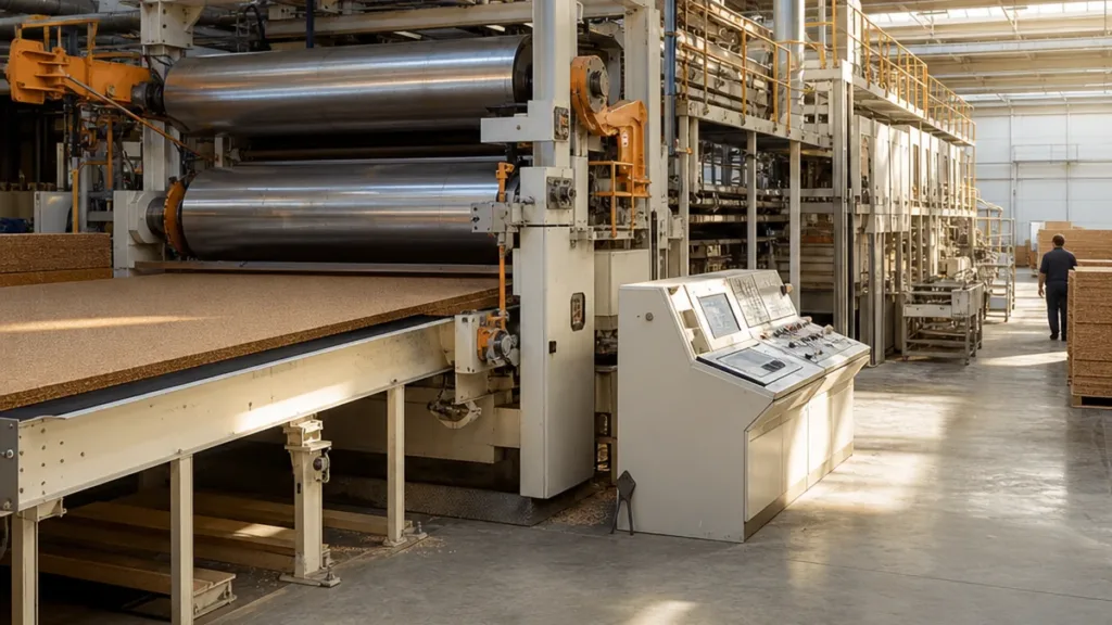 ligne de pressage hydraulique continu automatisée pour panneaux de particules de bois dans le secteur Industrie des Panneaux Dérivés au Maroc & Europe